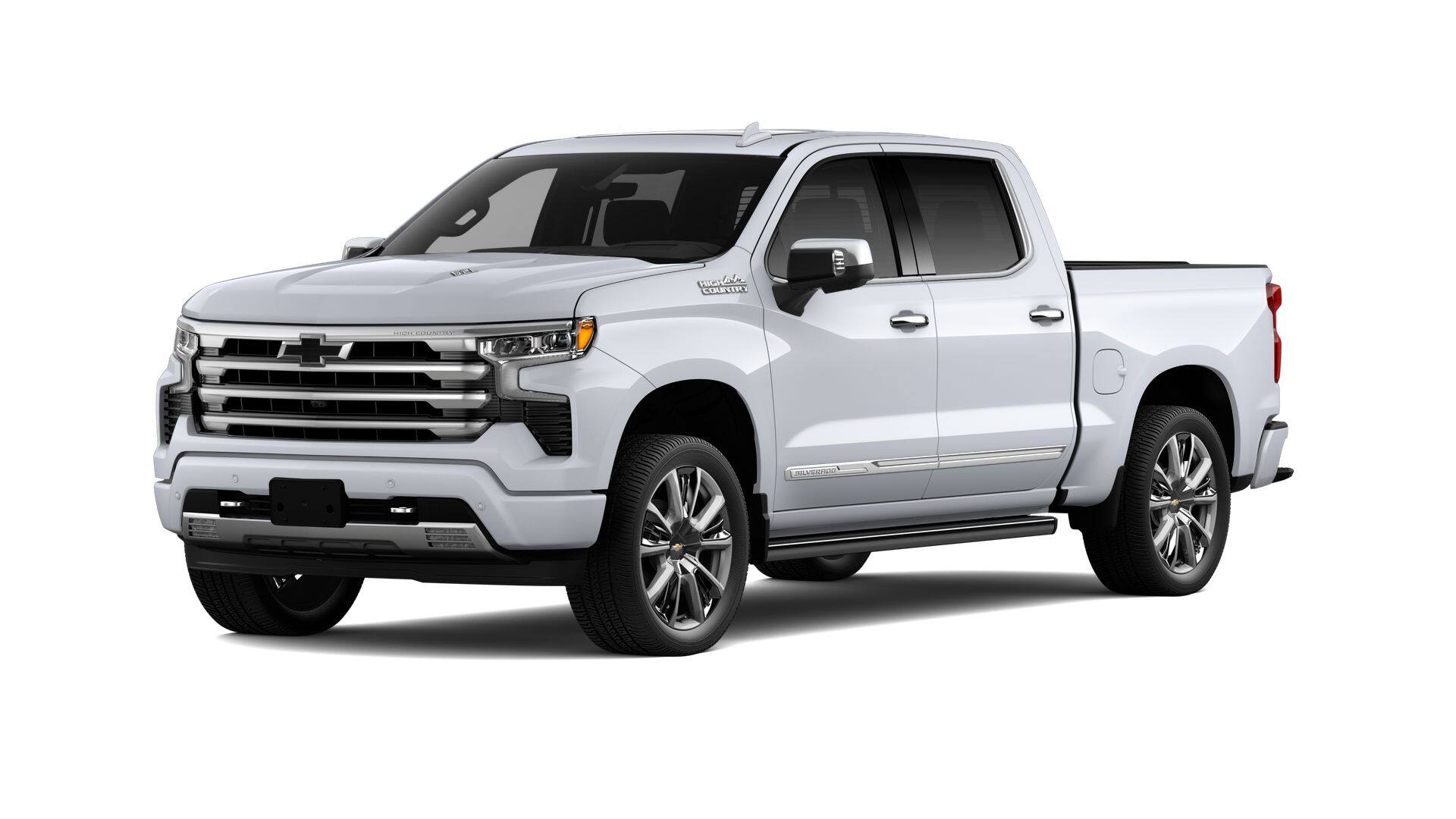 2026 Chevrolet Silverado 1500 High Country in Polar White Tricoat — front three-quarter view