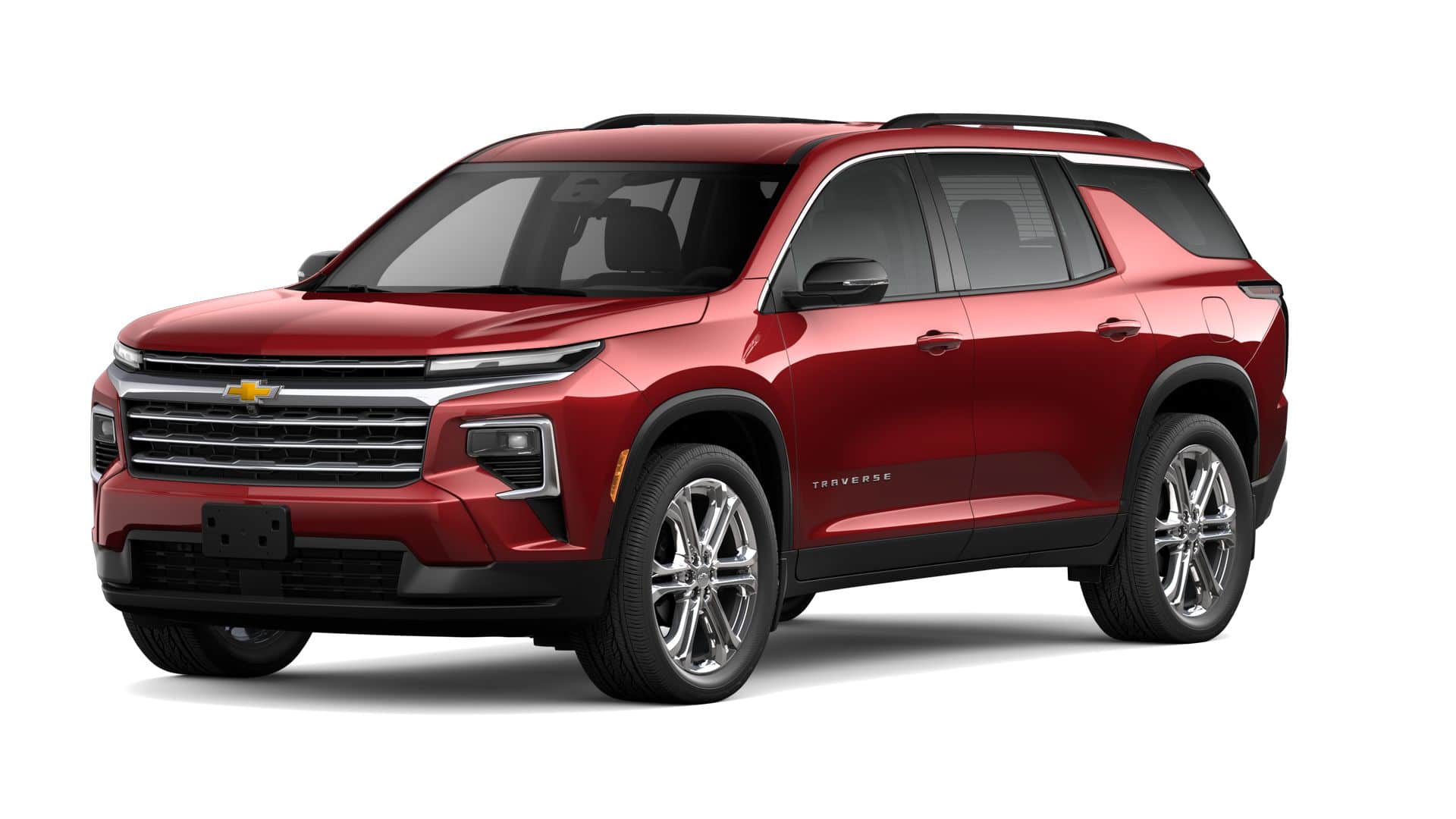 2026 Chevrolet Traverse LT in Radiant Red Tintcoat — front three-quarter view