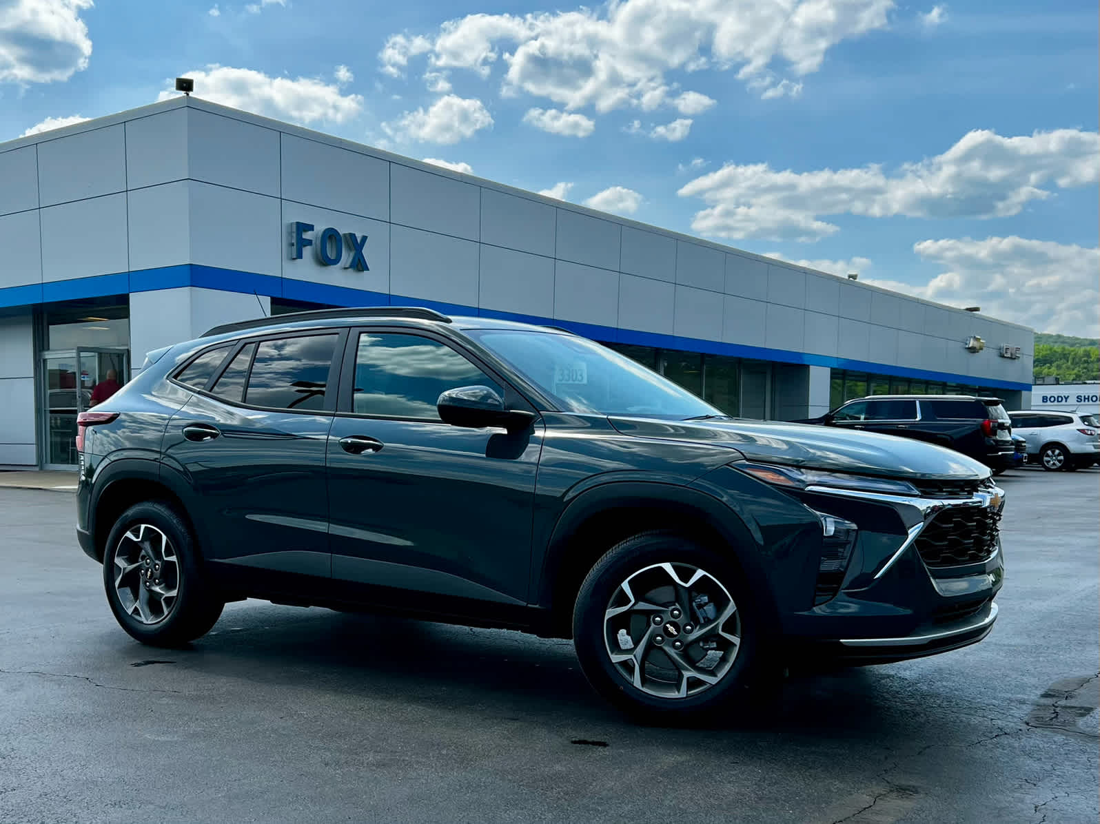 2026 Chevrolet Trax LT in Cypress Gray — front three-quarter view
